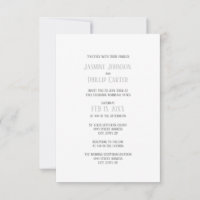 Einfaches Grau-Design - 3x5 Hochzeit/Empfang einla