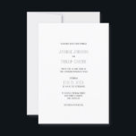 Einfaches graues Design - 3x5 Einladung zur Hochze<br><div class="desc">Modernes Glam aus dem Mittelalter - Einladung zur Hochzeit</div>