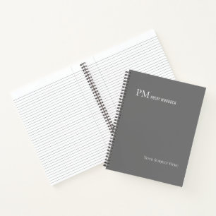 Einfaches graues Individuelle Name Notizbuch