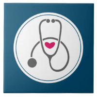 Einfaches graues PflegeStethoskop mit rotem Herzen