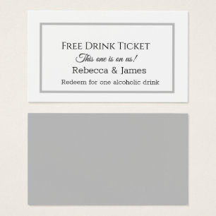 Einfaches graues Schlichtes Ticket Drink