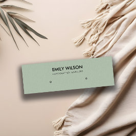 EINFACHES GRAY GREEN KRAFT STUD EARRING DISPLAY LO MINI VISITENKARTE