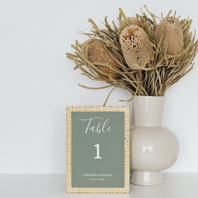 Einfaches Gree-Weise-Hochzeitsskript Tischnummer (Von Creator hochgeladen)