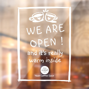 Einfaches großes Coffeeshop-Zeichen mit Logo Fensteraufkleber