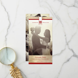 Einfaches großes doppeltes Glück chinesisches Hoch Dankeskarte