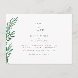 Einfaches Grün, das Save the Date Postkarte
