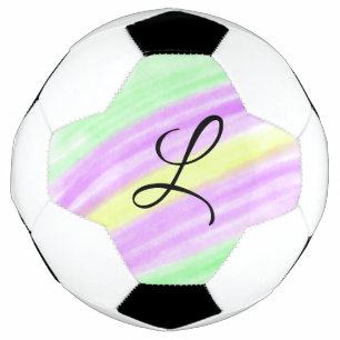 Einfaches grün lila Aquarell fügen Sie Ihr Monogra Fußball