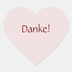 Einfaches Grundlegendes "Danke!" Textdesign Herz-Aufkleber