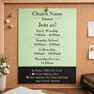 Einfaches grünes Kirchenflyer, Besuchen Sie unsere Flyer