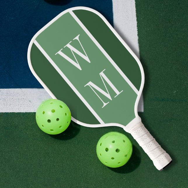 Einfaches grünes minimalistisches monogramm  pickleball schläger (Von Creator hochgeladen)