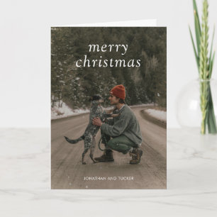 Einfaches grünes modernes Weihnachtsfoto Feiertagskarte