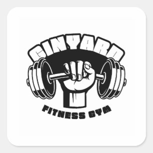 Einfaches Gym / Fitness-Sticker jeden Tag stärke Quadratischer Aufkleber