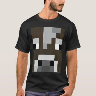 Einfaches Halloween-Kostüm Kuh Pixel T-Shirt