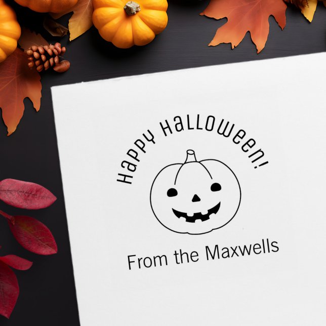 Einfaches Halloween-Kürbis-Torbogen-Nachricht Permastempel (Von Creator hochgeladen)