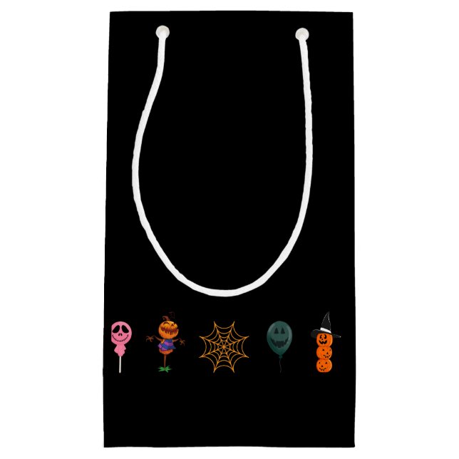 Einfaches Halloween-Kürbisgesichtsgeister beängsti Kleine Geschenktüte (Vorderseite)