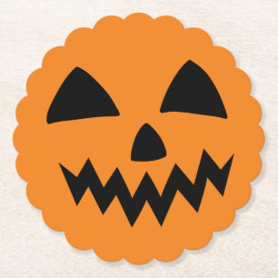 Einfaches Halloween-Kürbisgesichtsgeister beängsti Untersetzer