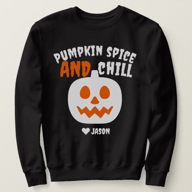 Einfaches Halloween-Orangenkürbis Sweatshirt (Design vorne)