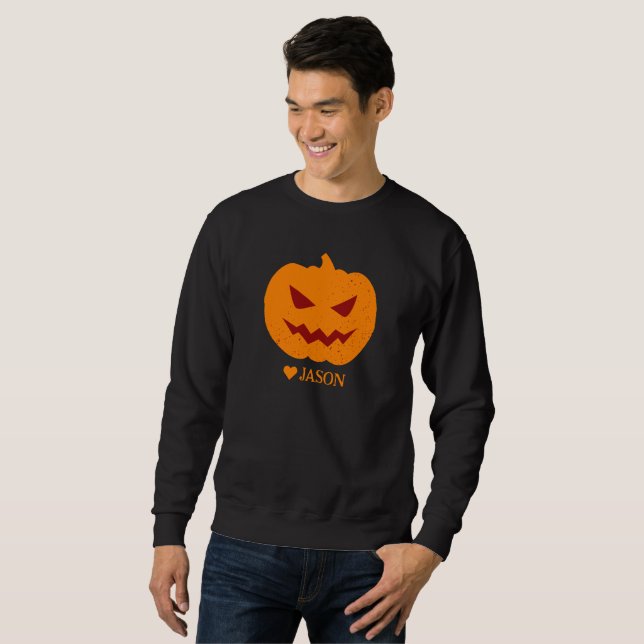 Einfaches Halloween-Orangenkürbis Sweatshirt (Vorne ganz)