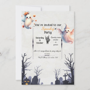 Einfaches Halloween-Party - Freundlicher Geist Einladung
