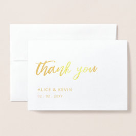 Einfaches handgeschriebenes Foto Hochzeit Vielen D Folienkarte