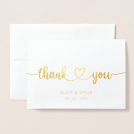 Einfaches handgeschriebenes Foto Hochzeit Vielen D Folienkarte