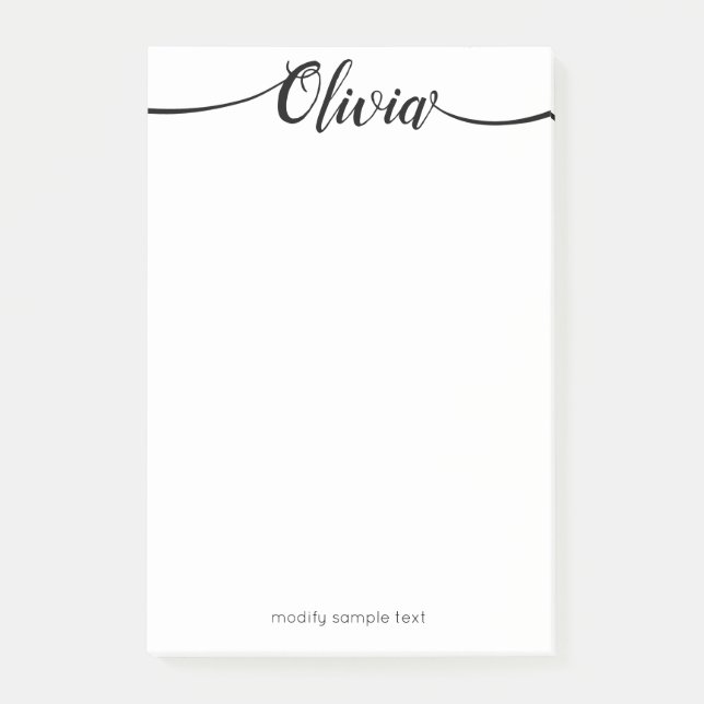 Einfaches handgeschriebenes Kalligrafieschreiben Post-it Klebezettel (Vorderseite)