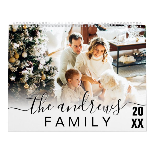 Einfaches handgeschriebenes Script-Foto Kalender (Titelbild)