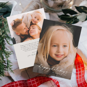Einfaches handgeschriebenes Skript Foto Weihnachte Feiertagskarte
