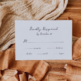 Einfaches handgeschriebenes Skript | Hochzeit RSVP Karte