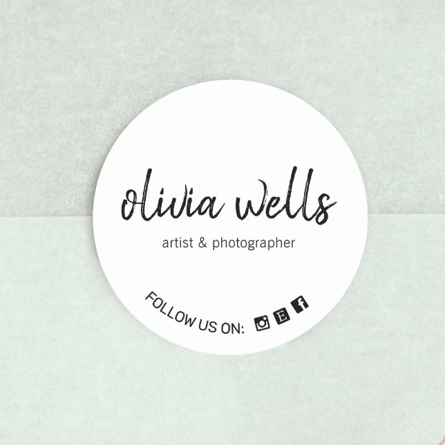 Einfaches handgeschriebenes Skript-Schriftart Soci Runder Aufkleber (Von Creator hochgeladen)