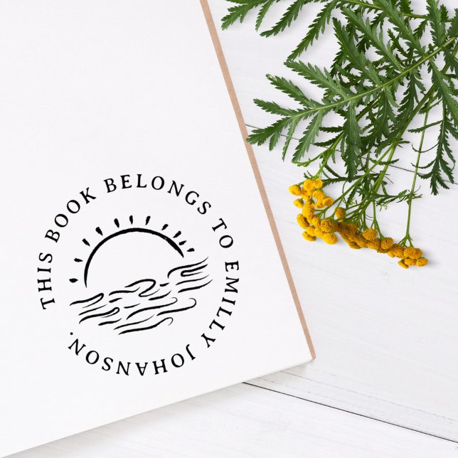 Einfaches handgezeichnet Sunset Custom Book Gummistempel (Von Creator hochgeladen)