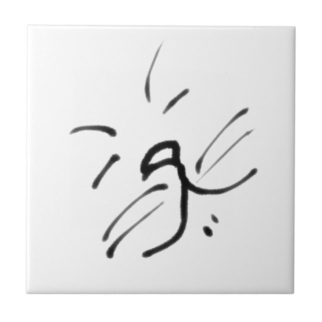 Einfaches Happy Cat Face Fliese (Vorderseite)