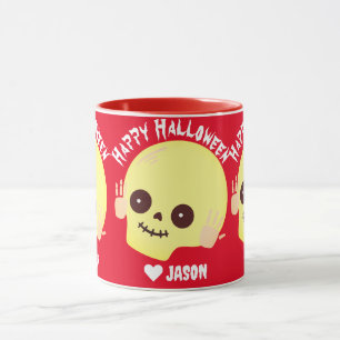 Einfaches Happy Halloween-Boo-Kürbis Sweatshi Tasse
