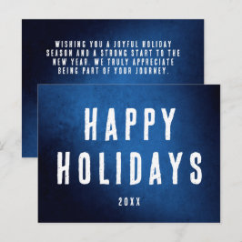 Einfaches Happy Holidays Logo Blau Gradient Postkarte