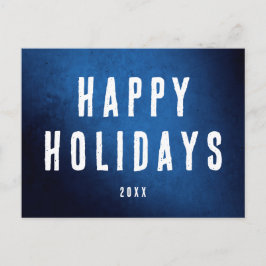 Einfaches Happy Holidays Logo Blau Gradient Postkarte
