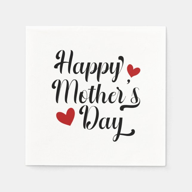 Einfaches Happy Mother's Day Calligrafy Paper Napk Serviette (Vorderseite)