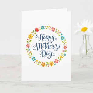 Einfaches Happy Mother's Day Florale Kalligrafie Karte