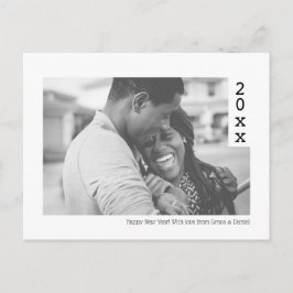 Einfaches Happy New Year Foto Personalisiert Postkarte