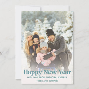 Einfaches Happy New Year Message Foto Feiertagskarte
