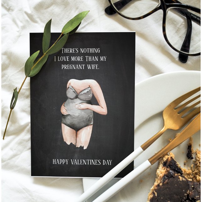 Einfaches Happy Pregnant Valentinstag Gift Feiertagskarte (Von Creator hochgeladen)