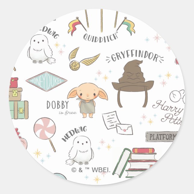 Einfaches Harry-Potter-Dobby-Baby-Shower Runder Aufkleber (Vorderseite)