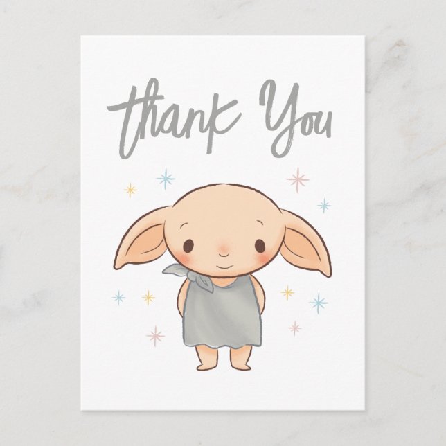 Einfaches Harry Potter - Dobby Babyparty Dankeschö Postkarte (Vorderseite)