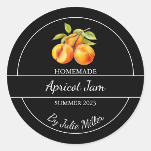 Einfaches, hausgemachte Apricot-Marmelade-Label Sc Runder Aufkleber