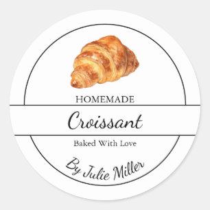 Einfaches, hausgemachte Croissant Label Runder Aufkleber