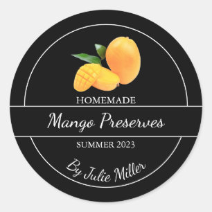 Einfaches, hausgemachte Mango-Reserven-Label Runder Aufkleber