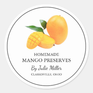 Einfaches, hausgemachte Mango-Reserven-Label Runder Aufkleber