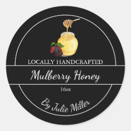 Einfaches, hausgemachte Mulberry-Honey-Label Runder Aufkleber
