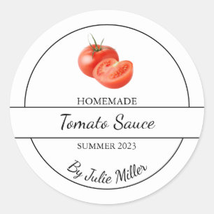 Einfaches, hausgemachte Tomato Sauce Label Runder Aufkleber