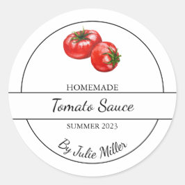 Einfaches, hausgemachte Tomato Sauce Label Runder Aufkleber