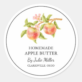 Einfaches hausgemachtes Applet-Butterlabel Runder Aufkleber